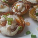 Bacon Blue Cheese Potato Skins with Bourbon Creme